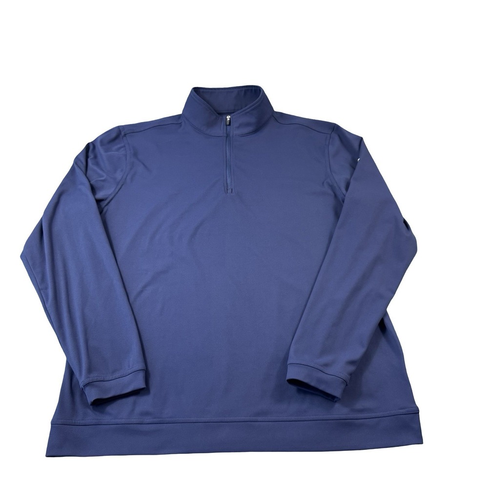 Breezy Navy Blue Perfoamance L/S Half Zip Golf Polo Shirt Size Medium